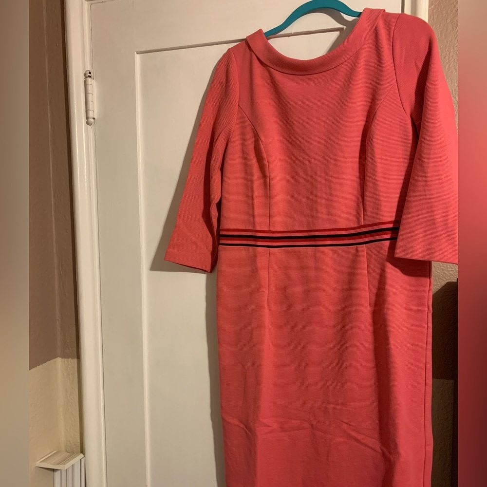 Boden Pink/Mauve color w/Strips, Beautiful Dress, Size 14R.